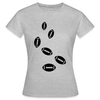 Icône de l’icône Football - T-shirt Femme - gris chiné - Devant - AI Model Female 172 dark (172cm)