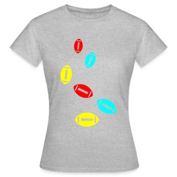 Icône de l’icône Football - T-shirt Femme - gris chiné - Devant - AI Model Female 172 dark (172cm)