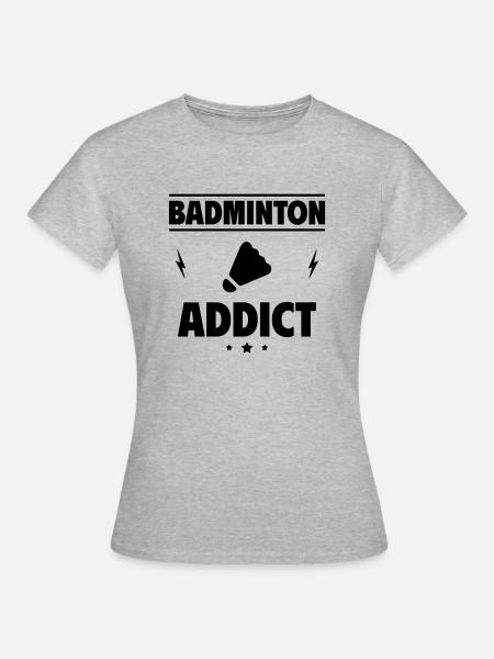 Badminton-Süchtig - Frauen T-Shirt - Grau meliert