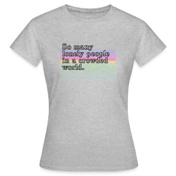 personnes solitaires - T-shirt Femme - gris chiné - Devant - AI Model Female 172 dark (172cm)