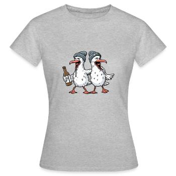 Quartier ivre Seagulls Party Bière Hambourg Chapeau - T-shirt Femme - gris chiné - Devant - AI Model Female 172 dark (172cm)