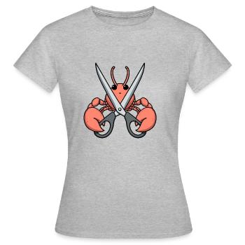 Bande dessinée homard crabe homard homard langouste gris ciseaux - T-shirt Femme - gris chiné - Devant - AI Model Female 172 dark (172cm)