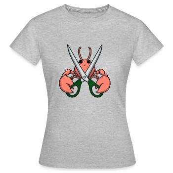 Bande dessinée homard crabe homard écrevisse langouste homard vert ciseaux - T-shirt Femme - gris chiné - Devant - AI Model Female 172 dark (172cm)