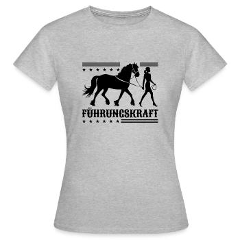 Führungskraft Pferd Reiten Geschenkidee Lustig - Frauen T-Shirt - Grau meliert - Vorne - AI Model Female 172 dark (172cm)