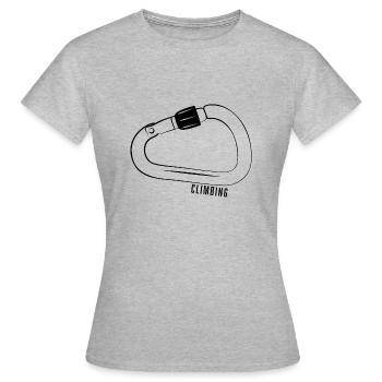 MOUSQUETON CLIMBING NOIR - T-shirt Femme - gris chiné - Devant - AI Model Female 172 dark (172cm)