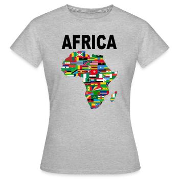 AFRIQUE - T-shirt Femme - gris chiné - Devant - AI Model Female 172 dark (172cm)