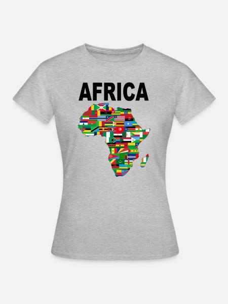 AFRIKA - Frauen T-Shirt - Grau meliert