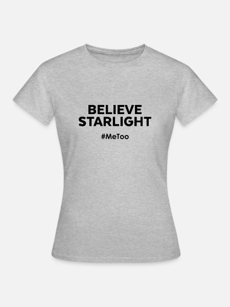 Glauben Sie Starlight - Frauen T-Shirt - Grau meliert