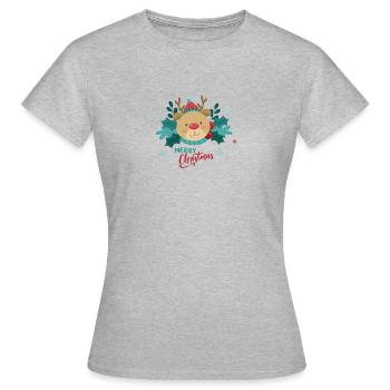 Super Rudolf the Red Nosed Reindeer Merry Christmas - T-shirt Femme - gris chiné - Devant - AI Model Female 172 dark (172cm)