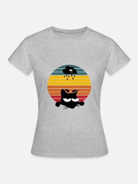 VINTAGE RETRO CAT - Women's T-Shirt - heather grey