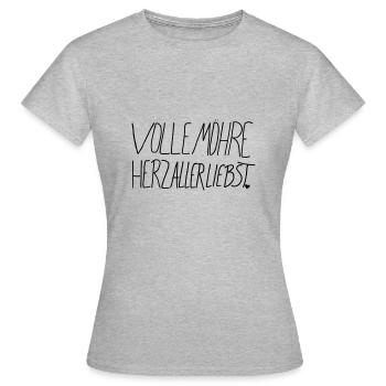 Volle Moehre - Frauen T-Shirt - Grau meliert - Vorne - AI Model Female 172 dark (172cm)