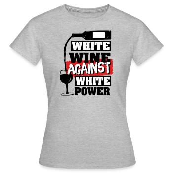 Vin blanc contre - T-shirt Femme - gris chiné - Devant - AI Model Female 172 dark (172cm)