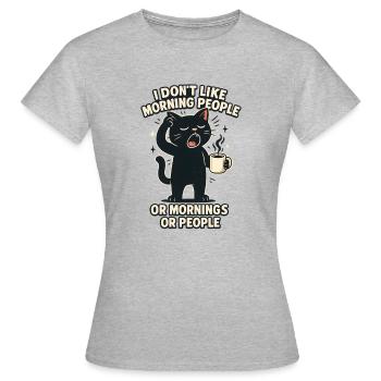 Je déteste les gens du matin et les matins et les gens - T-shirt Femme - gris chiné - Devant - AI Model Female 172 dark (172cm)
