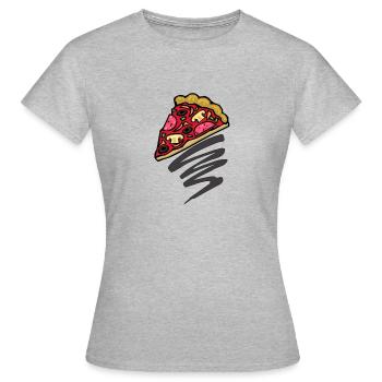 PIZZA - Frauen T-Shirt - Grau meliert - Vorne - AI Model Female 172 dark (172cm)