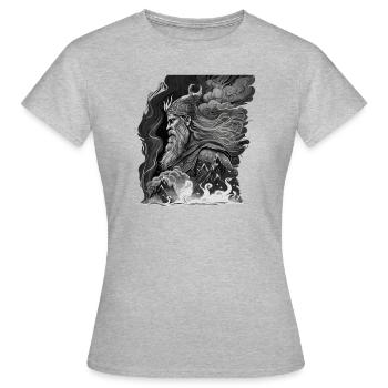 Odin, Père des Dieux, Mythologie nordique, Wotan - T-shirt Femme - gris chiné - Devant - AI Model Female 172 dark (172cm)