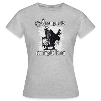 Horror Krampus T-Shirt dunkle Seite der Weihnacht - Frauen T-Shirt - Grau meliert - Vorne - AI Model Female 172 dark (172cm)