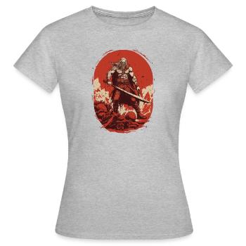 Fraternité des Vikings unis dans la bravoure - T-shirt Femme - gris chiné - Devant - AI Model Female 172 dark (172cm)