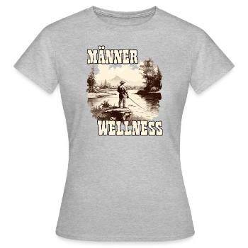 Männer Wellness Angelausflug Angler Geschenk - Frauen T-Shirt - Grau meliert - Vorne - AI Model Female 172 dark (172cm)