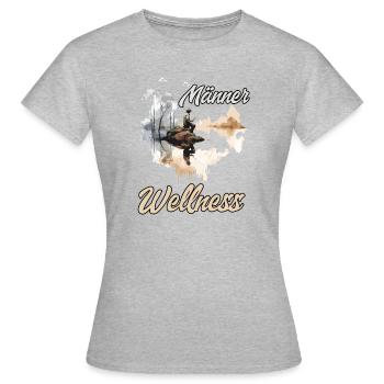 Männer Wellness Angler Geschenk Angler Herren - Frauen T-Shirt - Grau meliert - Vorne - AI Model Female 172 dark (172cm)