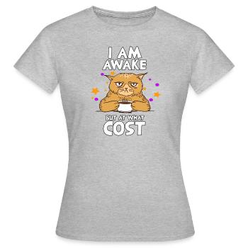 Fan de chats qui se lève tard Propriétaire de - T-shirt Femme - gris chiné - Devant - AI Model Female 172 dark (172cm)