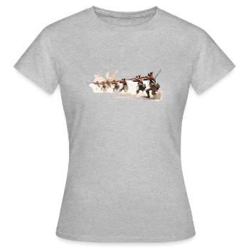 Infanterie de ligne 17-18e siècle Infanterie - T-shirt Femme - gris chiné - Devant - AI Model Female 172 dark (172cm)