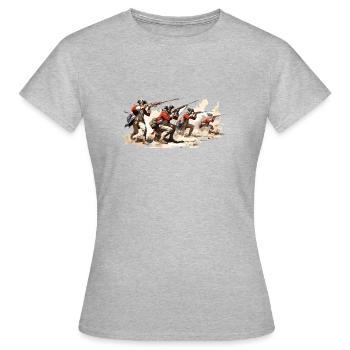 Tuniques rouges Infanterie de ligne du 18e siècle - T-shirt Femme - gris chiné - Devant - AI Model Female 172 dark (172cm)