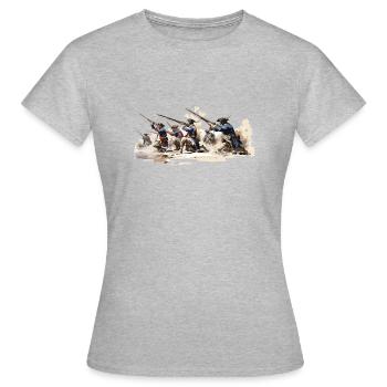 Infanterie de ligne 17-18e siècle Infanterie - T-shirt Femme - gris chiné - Devant - AI Model Female 172 dark (172cm)