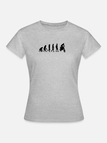 Motorcross Geschenk Motorcross Evolution - Frauen T-Shirt - Grau meliert