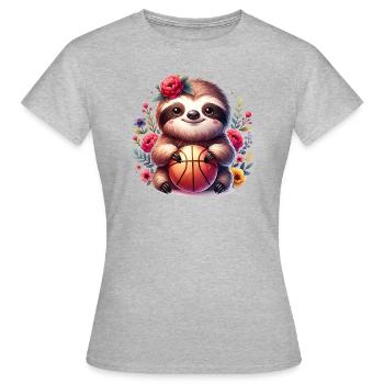 Cute Sloth Basketball Player Design - Women's T-Shirt - heather grey - Front - AI Model Female 172 dark (172cm)