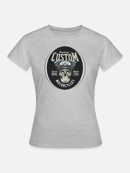 American Custom Motorcycles - Frauen T-Shirt - Grau meliert