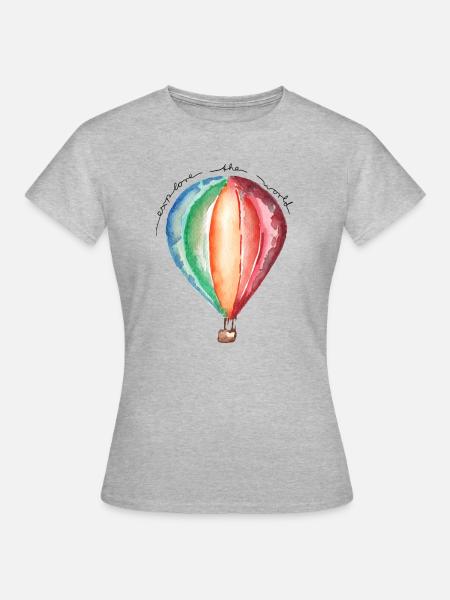 explore the world reise heißluftballon urlaub - Frauen T-Shirt - Grau meliert