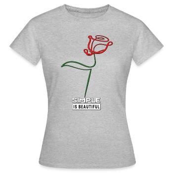 Simple is beautiful. Red rose. - Women's T-Shirt - heather grey - Front - AI Model Female 172 dark (172cm)
