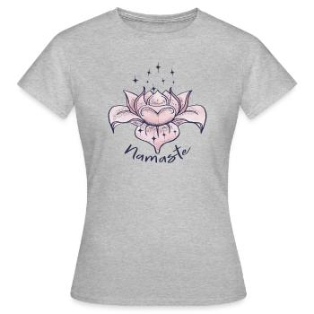 Funkelnder Lotus - Frauen T-Shirt - Grau meliert - Vorne - AI Model Female 172 dark (172cm)