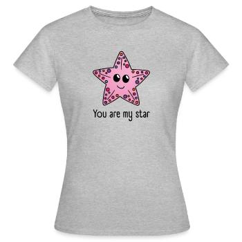 Étoile de mer Tu es mon étoile - T-shirt Femme - gris chiné - Devant - AI Model Female 172 dark (172cm)