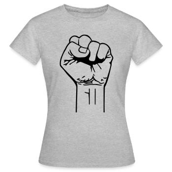 faust - Frauen T-Shirt - Grau meliert - Vorne - AI Model Female 172 dark (172cm)