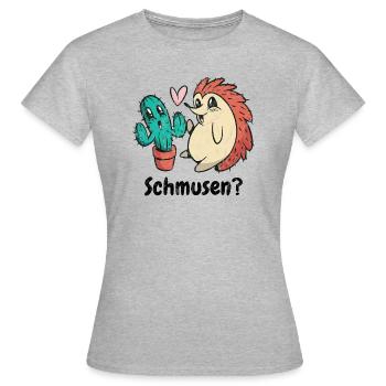 Kaktus zum Schmusen- Lustiger süßer Kaktus - Frauen T-Shirt - Grau meliert - Vorne - AI Model Female 172 dark (172cm)