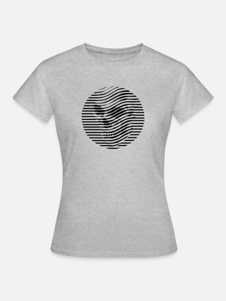 SCHÄDEL GRAFISCH - Frauen T-Shirt - Grau meliert