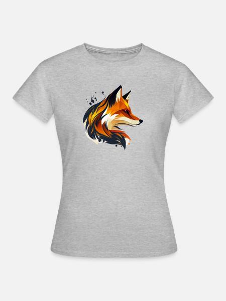 Fuchs - Frauen T-Shirt - Grau meliert