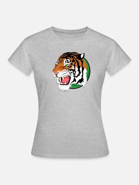Löwe Tiger Leopard Raubtier - Frauen T-Shirt - Grau meliert