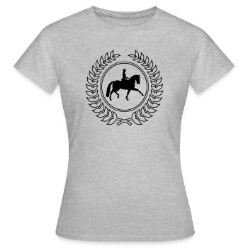 Dressur Elite Emblem - Frauen T-Shirt - Grau meliert - Vorne - AI Model Female 172 dark (172cm)
