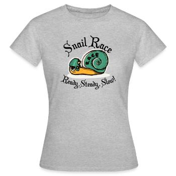 Escargot prêt, régulier, course lente d'escargots - T-shirt Femme - gris chiné - Devant - AI Model Female 172 dark (172cm)