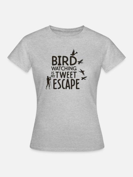 Slogan für Vogelbeobachter - Frauen T-Shirt - Grau meliert
