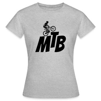 MTB Mountain Bike Mountain Bike Bike - Women's T-Shirt - heather grey - Front - AI Model Female 172 dark (172cm)