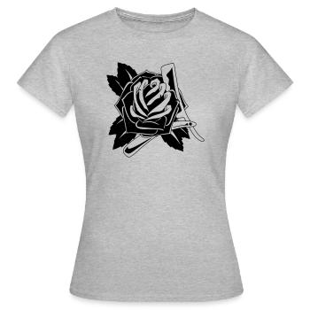 Ne pas couper - T-shirt Femme - gris chiné - Devant - AI Model Female 172 dark (172cm)