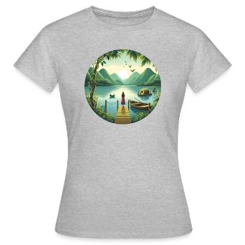 Addiction aux lacs - T-shirt Femme - gris chiné - Devant - AI Model Female 172 dark (172cm)
