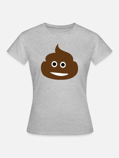 Lustiges Smile - Frauen T-Shirt - Grau meliert
