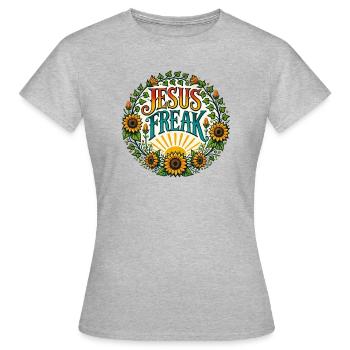 Jesus-Freak - Frauen T-Shirt - Grau meliert - Vorne - AI Model Female 172 dark (172cm)