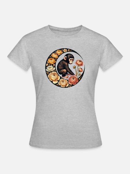 Schimpanse - Frauen T-Shirt - Grau meliert