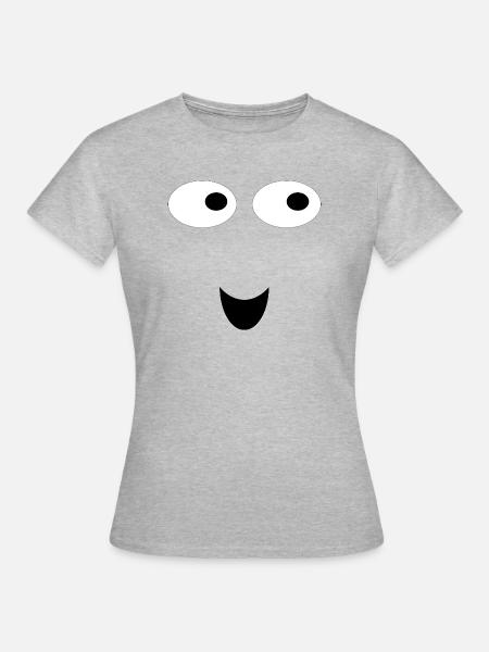 face - Frauen T-Shirt - Grau meliert