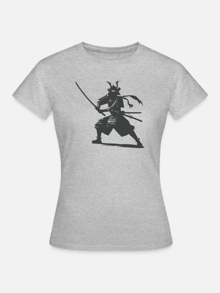 Samurai - Frauen T-Shirt - Grau meliert